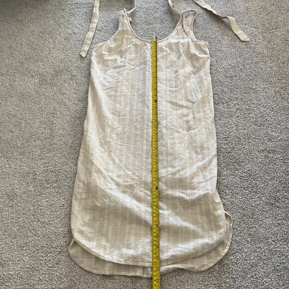 Cloth & Stone Anthropologie Cotton Bow Tie Shirt Dress Cream and White NWOT M - Picture 10 of 11